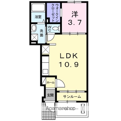 ベルタ　レジーナ[1LDK/37.93m2]の間取図