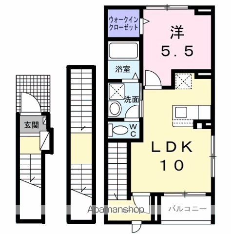 【昭島市拝島町のアパートの間取り】