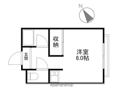 マロード三康[1K/17m2]の間取図