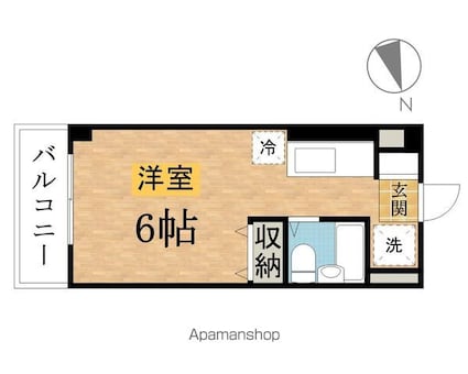 エステート北野[1R/19.44m2]の間取図