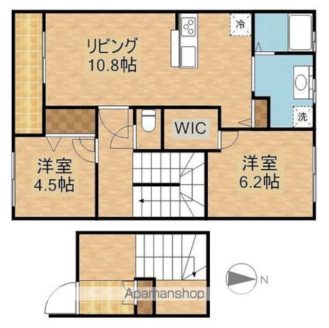 ラ・ヴィラーチェ　デュオ[1LDK/44.42m2]の間取図