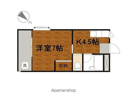 ドリームエイト[1K/23.1m2]の間取図