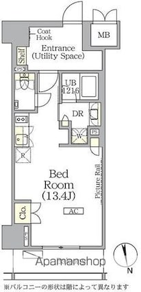 東京都新宿区東五軒町[1R/39.43m2]の間取図