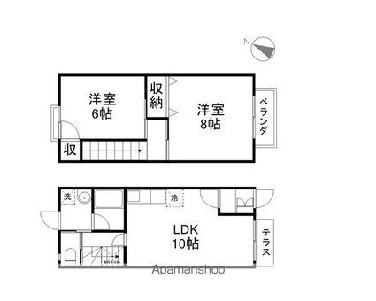 ボヌール服部[2LDK/59.62m2]の配置図