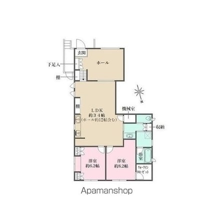 世田谷区代沢２丁目戸建[2LDK/100.02m2]の間取図