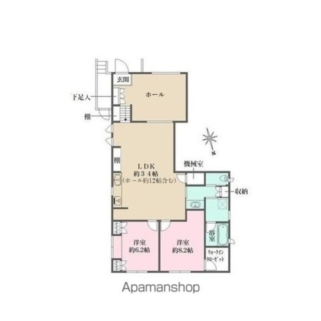 世田谷区代沢２丁目戸建[2LDK/100.02m2]の間取図