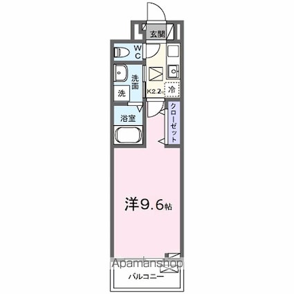 ルーベル桜井[1K/28.87m2]の間取図