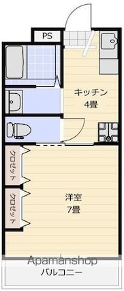 リブライフ蔵本[1K/27.38m2]の間取図