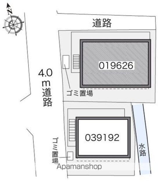 レオパレスエス[1K/19.11m2]の配置図