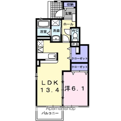 ル・リアンＡ[1LDK/50.39m2]の間取図