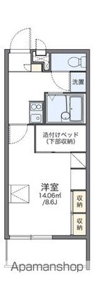 レオパレスアサクラⅢ[1K/23.18m2]の間取図