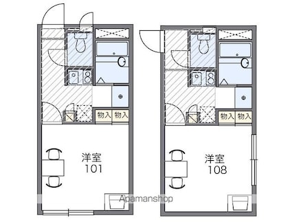 レオパレス敬愛[1K/20.28m2]の間取図