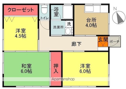 下神白一戸建[3K/52.17m2]の間取図