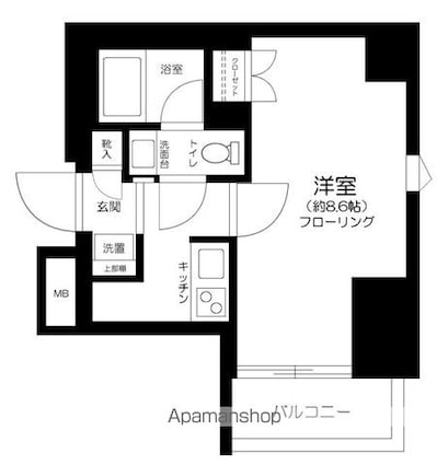 Ｌｉｖｅ　Ｃａｓａ両国Ⅱ[1K/25.31m2]の間取図