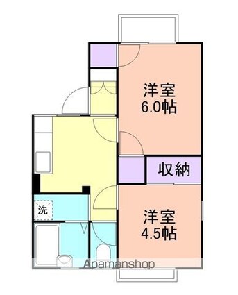 和歌山県和歌山市小雑賀[2K/34.65m2]の間取図