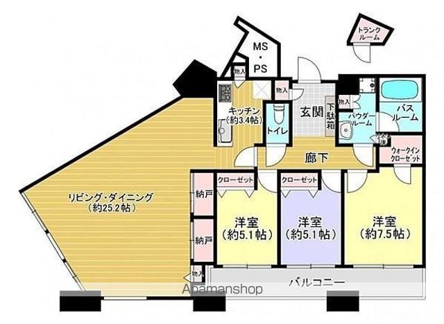 【福岡市東区香椎照葉のマンションの間取り】