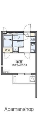 レオネクストフローラ堀ノ内[1K/20.49m2]の間取図