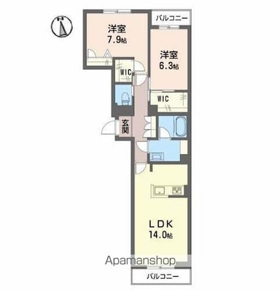 ファインメゾン福富[2LDK/70.51m2]の間取図