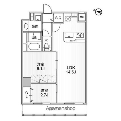 コンフォリア・リヴ志村三丁目[2LDK/50.25m2]の間取図