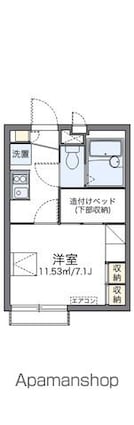 レオパレス櫻の夢[1K/19.87m2]の間取図