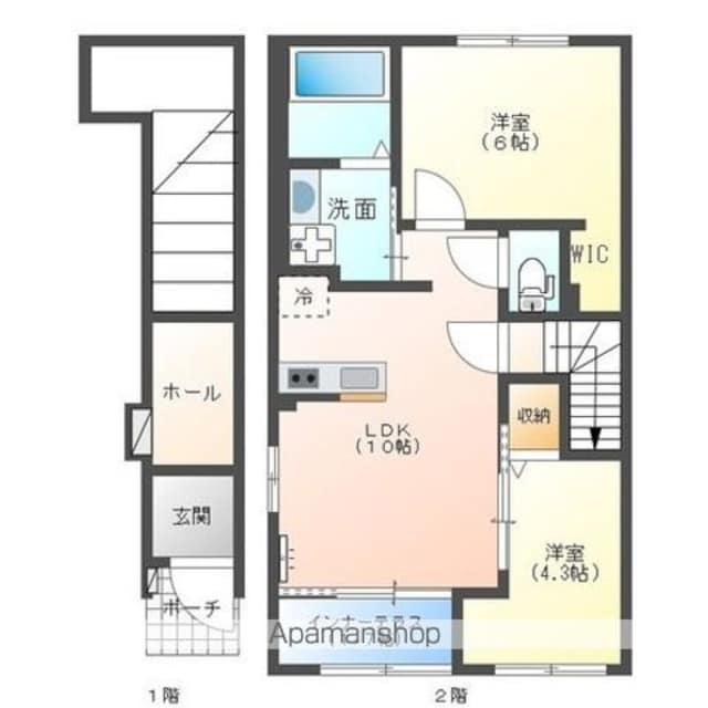 Ｈａｌｅ　ＥＬＵＥＫＯ[2LDK/53.55m2]の間取図