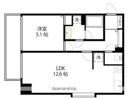 エクセルシオール新宿[1LDK/41.42m2]の間取図