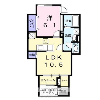 マーレ長崎[1LDK/43.51m2]の間取図