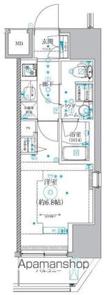 クオリタス品川南[1K/22.96m2]の間取図