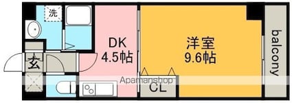 滋賀県大津市京町３丁目[1DK/34.27m2]の間取図