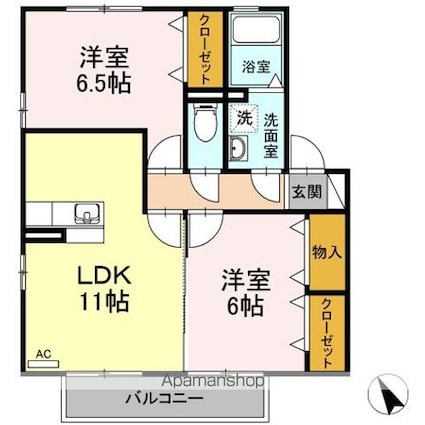 ルミエール[2LDK/55.44m2]の間取図