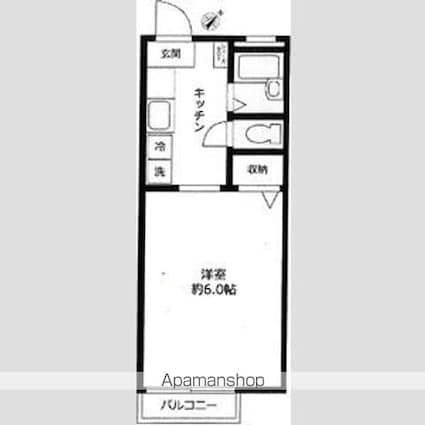 リンデンハイム宮代[1K/19.8m2]の間取図