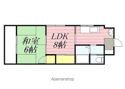 西田ハイツ[1LDK/31.59m2]の間取図