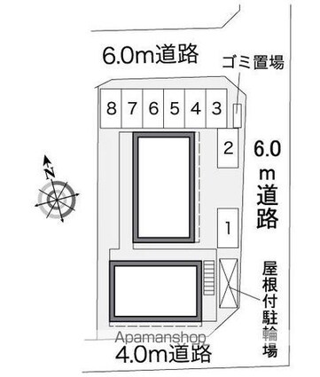 レオパレスＯＳＡＷＡ[1K/19.87m2]の配置図