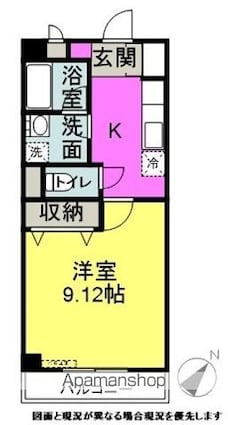 メゾンユートピア[1K/30.7m2]の間取図