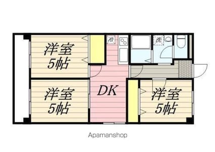 ラフォーレ知手[3DK/57.75m2]の間取図