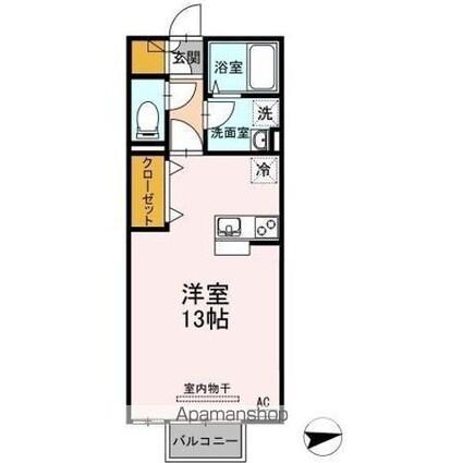 パラディー森塚[1R/33.34m2]の間取図