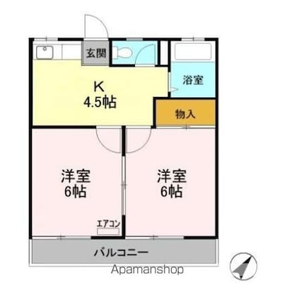 ハイツＫＭ[2K/36m2]の間取図