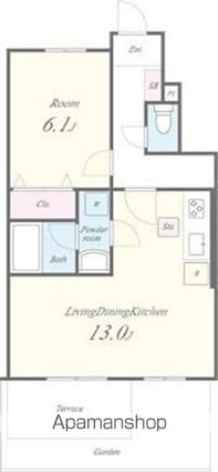 ヴィラージュ志伊ＩＩＩ[1LDK/44.92m2]の間取図