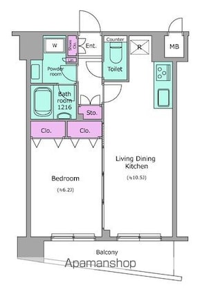 アーバネックス戸越銀座[1LDK/40.14m2]の間取図
