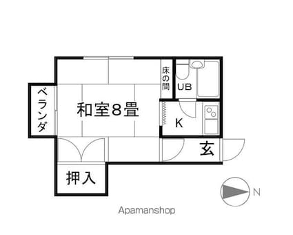 長野県長野市大字鶴賀七瀬南部[1K/18.01m2]の間取図