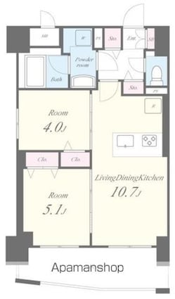 Ｐｏｒｔｏｆｉｎｏ（ポルトフィーノ）[2LDK/46.6m2]の間取図