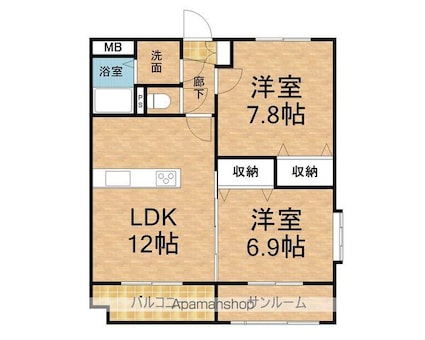 Ｂ－ｍａｉｍａｉ[2LDK/62.16m2]の間取図