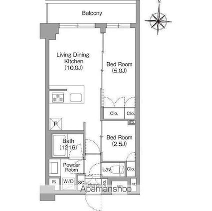 ＢＰＲレジデンス大島[2LDK/40.19m2]の間取図