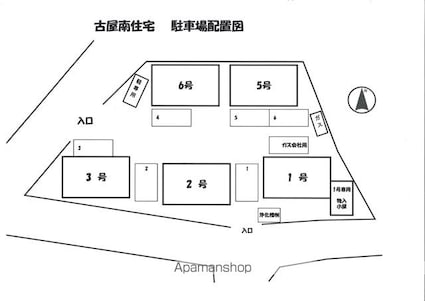 古屋南住宅[2K/39.74m2]の配置図