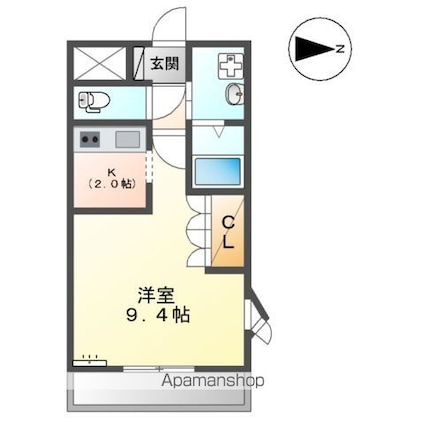 ブランティール[1K/30m2]の間取図
