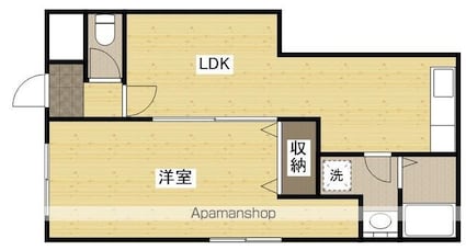 サンコーポラス[1LDK/35m2]の間取図