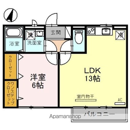 プランドール・カーサ[1LDK/45.2m2]の間取図
