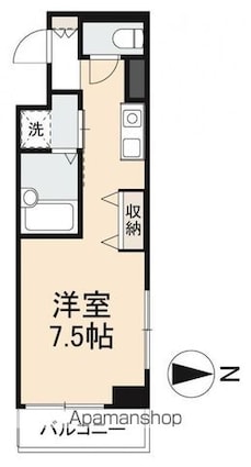 ディアコート栗林[1R/24.1m2]の間取図