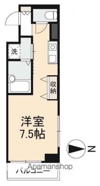 ディアコート栗林[1R/24.1m2]の間取図