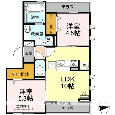 マイプレイス東照宮 Bの間取り写真